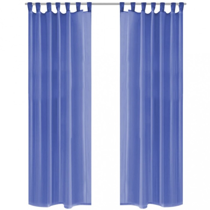 vidaXL Draperii din voal, 2 buc., 140 x 175 cm, albastru regal 132245