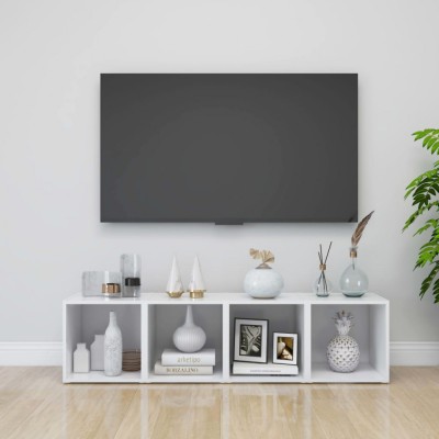 Comode TV, 4 buc., alb, 37x35x37 cm, PAL foto