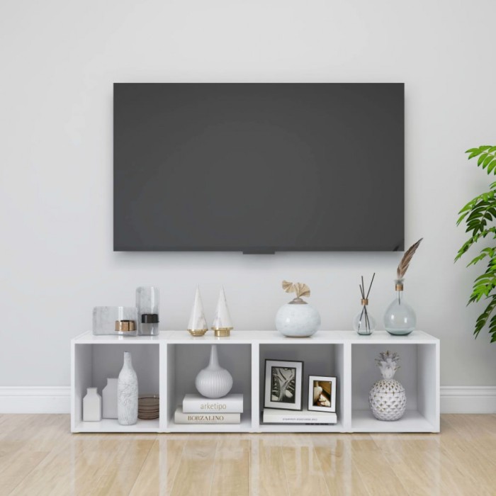 Comode TV, 4 buc., alb, 37x35x37 cm, PAL
