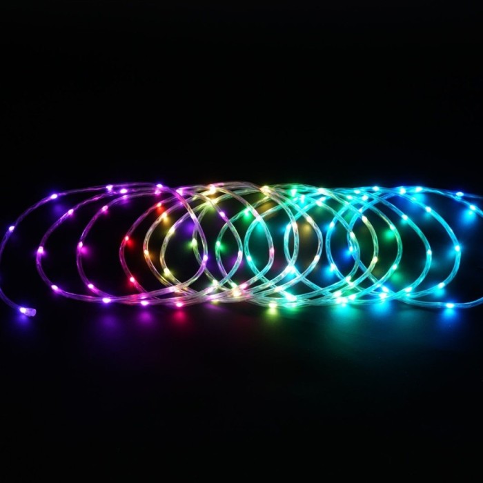 Instalatie brad Craciun, smart, Hoff Magic Rope, 100 LED-uri RGB, 10 m, aplicatie Magic Lantern, control digital al culorilor, i
