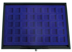 Sertar lemn inaltime 12 mm Black Lacquer pentru 40 monede de 30 mm foto