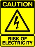Sign caution risk of electricity