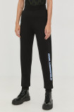 Karl Lagerfeld pantaloni de trening din bumbac femei, culoarea negru,