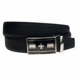 Curea barbati, casual-eleganta, din piele ecologica, latime 3.5 cm, negru - CK147N