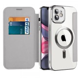 Husa MagSafe pentru Apple iPhone 11, Techsuit, SmartMag Book, Gri