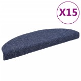 VidaXL Covorașe autocolante de scări, 15 buc, 65 x 21 x 4 cm, albastru