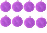 Cumpara ieftin Set 8 perii pentru vase, diametru 10 cm, silicon, violet