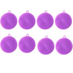 Set 8 perii pentru vase, diametru 10 cm, silicon, violet