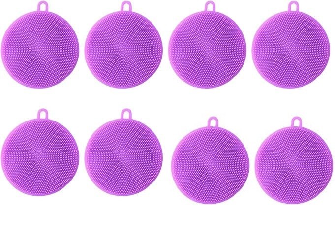 Set 8 perii pentru vase, diametru 10 cm, silicon, violet
