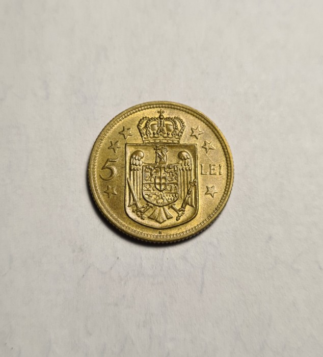 5 lei 1930 H Heaton AUNC UNC