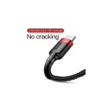 Baseus Lightning Cafule Cablu de date și &icirc;ncărcare pentru iPhone 1.5A 2m roșu negru (CALKLF-C19)