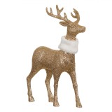 Figurină Decorativă Crăciun, Cerb Glitter, Blană Albă, 44 cm, Oem