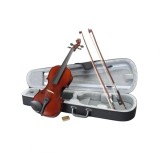 Vioara clasica lemn 4/4, set complet cu 2 arcusuri, toc, sacaz, maro, 59cm, incepatori si avansati