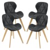 Scaune bucatarie Almhult set 4 buc imitatie piele negru [en.casa] HausGarden Leisure, [en.casa]