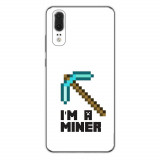 Husa compatibila cu Huawei P20 Silicon Gel Tpu Model Minecraft Miner