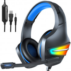 Casti gaming stereo multicolor, microfon, Surround Sound 7.1, Super Deep Bass