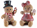 Set 2 figurine Craciun Turta Dulce polirasina multicolora cm 10 x 10 x 13,5 H