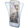 Husa Full TPU 360&deg; (fata + spate) pentru iPhone 6 / 6S, Albastru Transparent