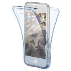 Husa Full TPU 360&deg; (fata + spate) pentru iPhone 6 / 6S, Albastru Transparent