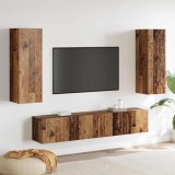 vidaXL Set de 4 Piese Cabinet TV Lemn Vechi Lemn Prelucrat