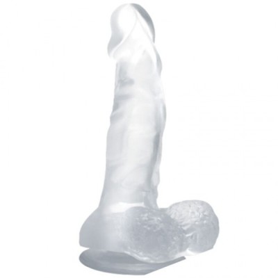 BAILE - REALISTIC DILDO WITH SUCTION CUP AND TESTICLES 16.7 CM TRANSPARENT foto