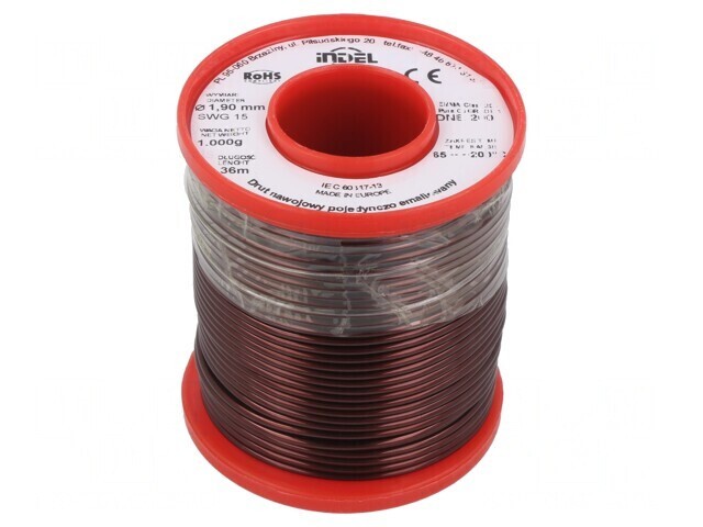 S&acirc;rmă emailată bobină 1,9mm 1kg Cu