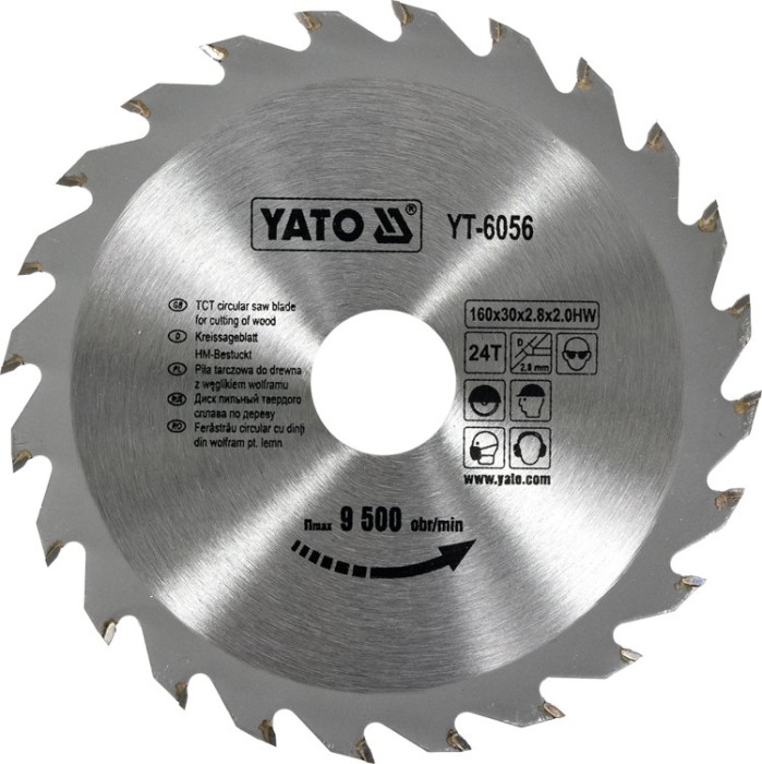 Disc fierastrau wolfram pentru lemn 160 mm x 24T YATO
