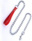 Lesa lant 3 mm/1,20 m &amp; maner piele rosu