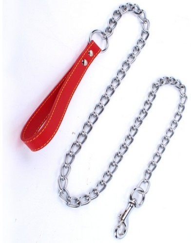 Lesa lant 3 mm/1,20 m &amp; maner piele rosu