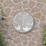 VidaXL Oglindă grădină,rotund, nisipiu, 40x2,5 cm, fier, uz exterior
