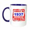 Cana maner albastru personalizata Fabricat in 1937 toate piesele sunt originale, INOVATIX&reg;. 330ml