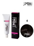 J.Maki Professional Vopsea de par permanenta 4 Castaniu 60 ml Profesionala Colorare Uniforma Lunga Durata