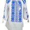 Bluza dama tip ie 024, alb creta/albastru melanj , marimea XL