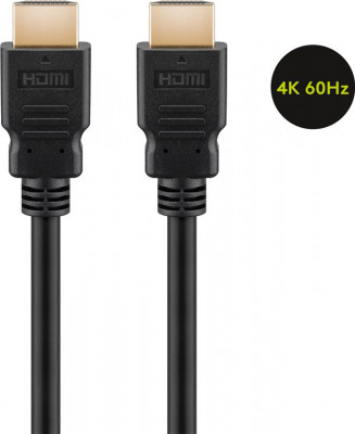 Cablu HDMI V2.0 4K Ultra HD 60Hz 2160p ARC Ethernet 15+1p tata - HDMI 15+1p tata aurit 7.5m Goobay foto