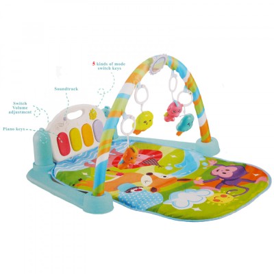 Saltea interactiva - Centru de activitati 5 in 1 cu pian pentru dezvoltarea musculaturii picioarelor, sunete, jucarii zornaitoare Baby piano Gym Mat C foto