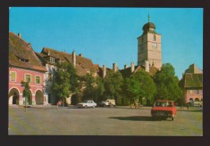 CPIB 22204 - CARTE POSTALA - SIBIU, PIATA &quot;6 MARTIE&quot;, NECIRCULATA, AUTOTURISM