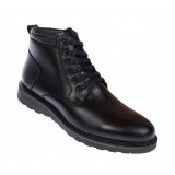 Ghete barbati negre, casual, din piele naturala, cu fermoar, ADAM - CIUCALETI SHOES CORSAFN