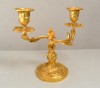Sfesnic de bronz aurit cu doua brate stil Rococo