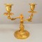 Sfesnic de bronz aurit cu doua brate stil Rococo
