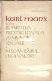 Karl Marx despre reparatia proportionala a muncii sociale si mecanismul legii valorii - Iosif Anghel