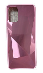 Husa silicon si acril cu textura diamant Samsung Galaxy S20 Plus , S20+ , Roz foto