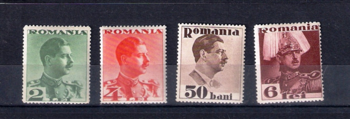 ROMANIA 1934 - CAROL II, FARA &quot;POSTA&quot;, UZUALE, MNH - LP 108