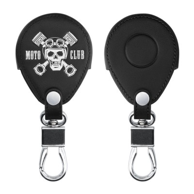 Husa Cheie Moto pentru Harley Davidson , Kwmobile, Negru/Alb, Piele ecologica, 58826.03 foto