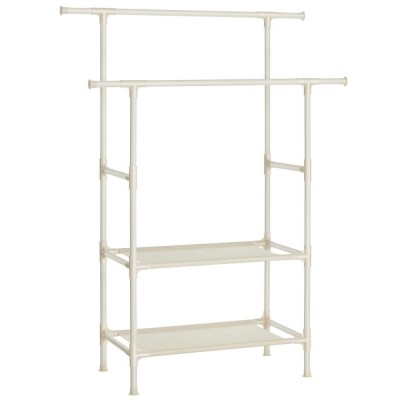 Suport pentru haine, Artool, cu 2 rafturi incaltaminte, crem, max 70 kg, 114x45x171 cm foto