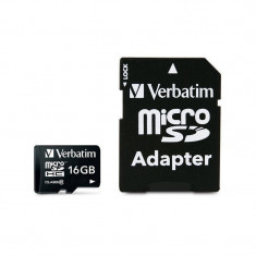 Card Verbatim microSDHC 16GB Clasa 10 cu adaptor foto