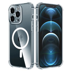 Husa iPhone 12 Pro Max Techsuit Shockproof Clear Silicone MagSafe, transparenta foto