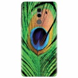 Husa silicon pentru Huawei Mate 10, Peacock Feather Green Blue