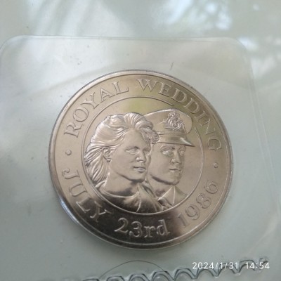 -Y- St. Helena 50 Pence 1986 UNC &amp;quot;Royal Wedding ( CU-NI ) UNC foto
