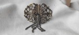 BROSA 1900 art nouveau FRANTA 1900 cu motive FLORALE manopera EXCEPTIONALA unica