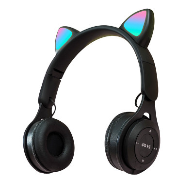 Casti On Ear MRG MY08CAT, Bluetooth, Tip pisica, Negru C764 foto